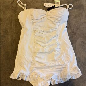 Jantzen White Swimsuit with Ruched Design